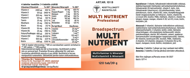 Hovedbilde Multi Nutrient - bredspektret multivitamin- og ...