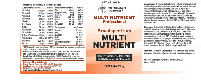 Multi Nutrient - bredspektret multivitamin- og mineral
